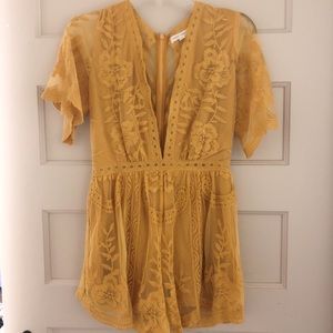 Mustard Lace Romper